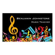 Customisable Jumbled Musical Notes Business Cards
