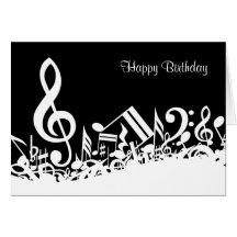 Customisable Jumbled Musical Notes Card