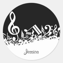 Customisable Jumbled Musical Notes Stickers