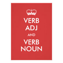 Customisable Keep Calm Invitation Style Cards