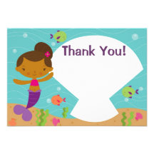Customisable Kids Mermaid Party Thank You Personalised Announcements