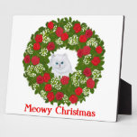 Customisable Kitten in Holiday Wreath Plaque