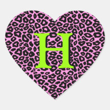 Customisable Leopard Heart Sticker