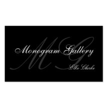 Customisable Monogram Plain Business Card