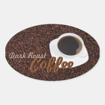 Customisable Oval Coffee Label Sticker