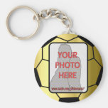 Customisable photo Golden soccer ball Keychains