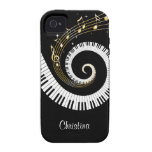 Customisable Piano Keys and Gold Music Notes iphon Vibe iPhone 4 Cover