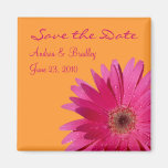 Customisable Pink Gerbera Daisy Monogram Magnet