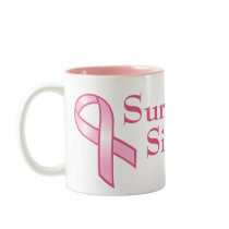 Customisable Pink Ribbon Mug mugs