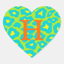 Customisable Pop Leopard Heart Stickers