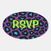 Customisable Pop Leopard Oval Stickers