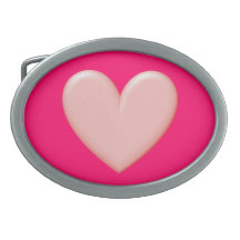 Customisable Puffy Heart Oval Belt Buckles