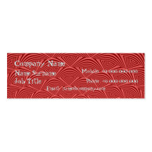 Customisable Red Abstract Skinny Business Card
