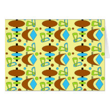 Customisable Retro Shapes Greeting Cards