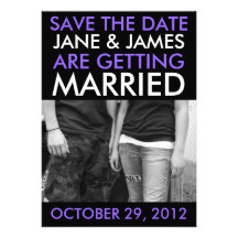 Customisable Save The Dates (Hip Violet Purple) Invitations