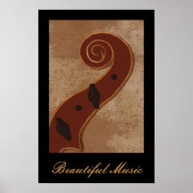 Customisable Sepia Sheet Music and Violin Poster