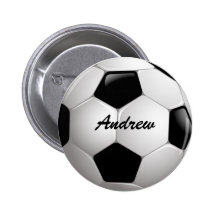 Customisable Soccer Ball Pinback Buttons