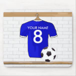 Customisable Soccer Shirt (blue) Mousepad