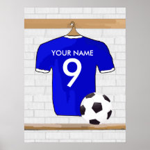 Customisable Soccer Shirt (blue) Poster