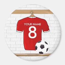 Customisable Soccer Shirt (red) Magnet