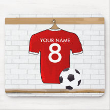 Customisable Soccer Shirt (red) Mousepad
