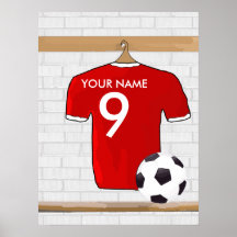 Customisable Soccer Shirt (red) Poster