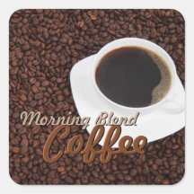 Customisable Square Coffee Label Sticker