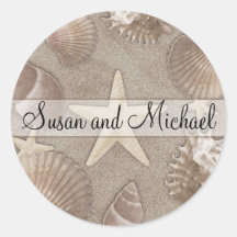 Customisable Starfish Wedding Stickers