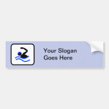 Customisable Swimmer Logo Bumper Sticker