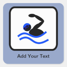 Customisable Swimmer Logo Square Sticker