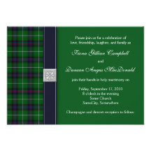 Customisable Tartan Celtic Wedding Invitation