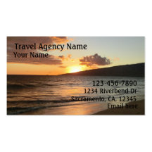 Customisable Travel Agency sunset business cards