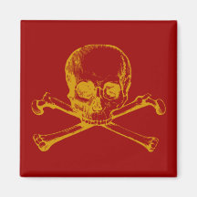 Customisable Vintage Skull & Crossbones Magnet