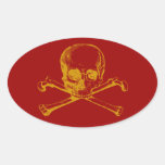 Customisable Vintage Skull & Crossbones Stickers