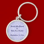 Customisable Wedding Baroque Blue Lace Keychain keychains