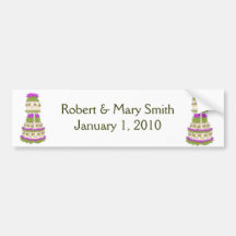 Customisable Wedding Cake Bumper Sticker