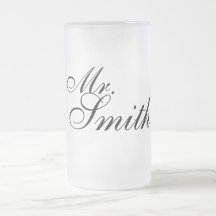 Customisable wedding gift frosted beer mug