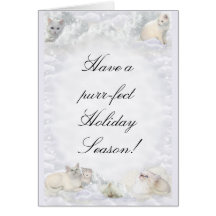 Customisable White Cats Card