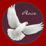 Customisable White Dove on Maroon Sticker stickers
