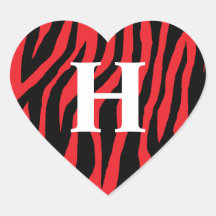 Customisable Zebra Heart Heart Sticker