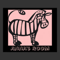 Customise Pink Zebra Poster posters