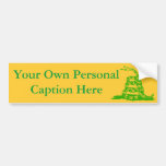 Customise The Gadsden Bumper Sticker! Green Yellow