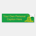 Customise The Gadsden Bumper Sticker! Yellow Green