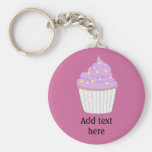Customise this Lilac Cupcake graphic Keychains