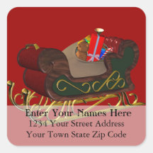 Customise Your Background Christmas Address Label Square Stickers