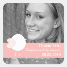 Customised Baby Birds Baby Shower Favours Stickers