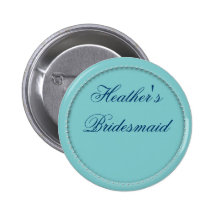Customised bridesmaid buttons in tiffany blue