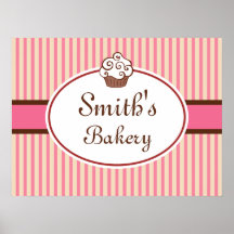 Customised Cupcake Bakery Sign Art  Print