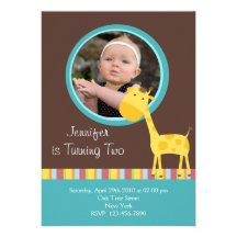 Customised*Giraffe Invitation Card