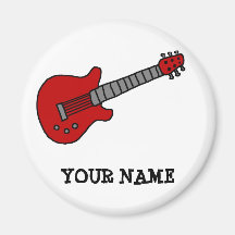 Customised Guitar Shirt for Boys or Girls Fridge Magnets